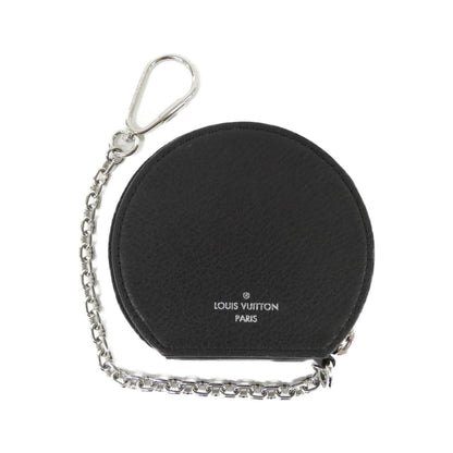 Louis Vuitton Pochette Clés, Black, Leather, wallet