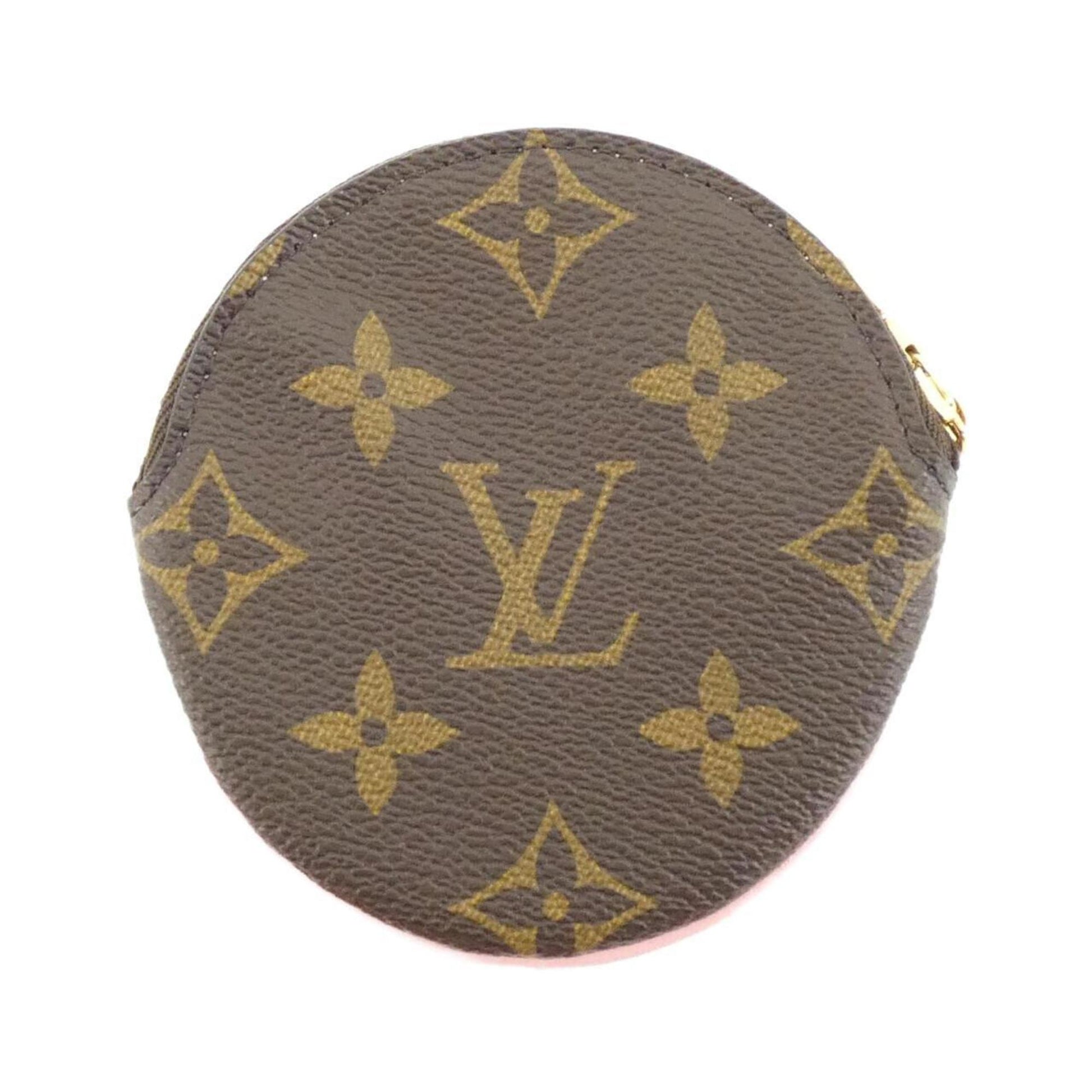 Louis Vuitton Porte Monnaie Rond, Brown, Canvas, wallet