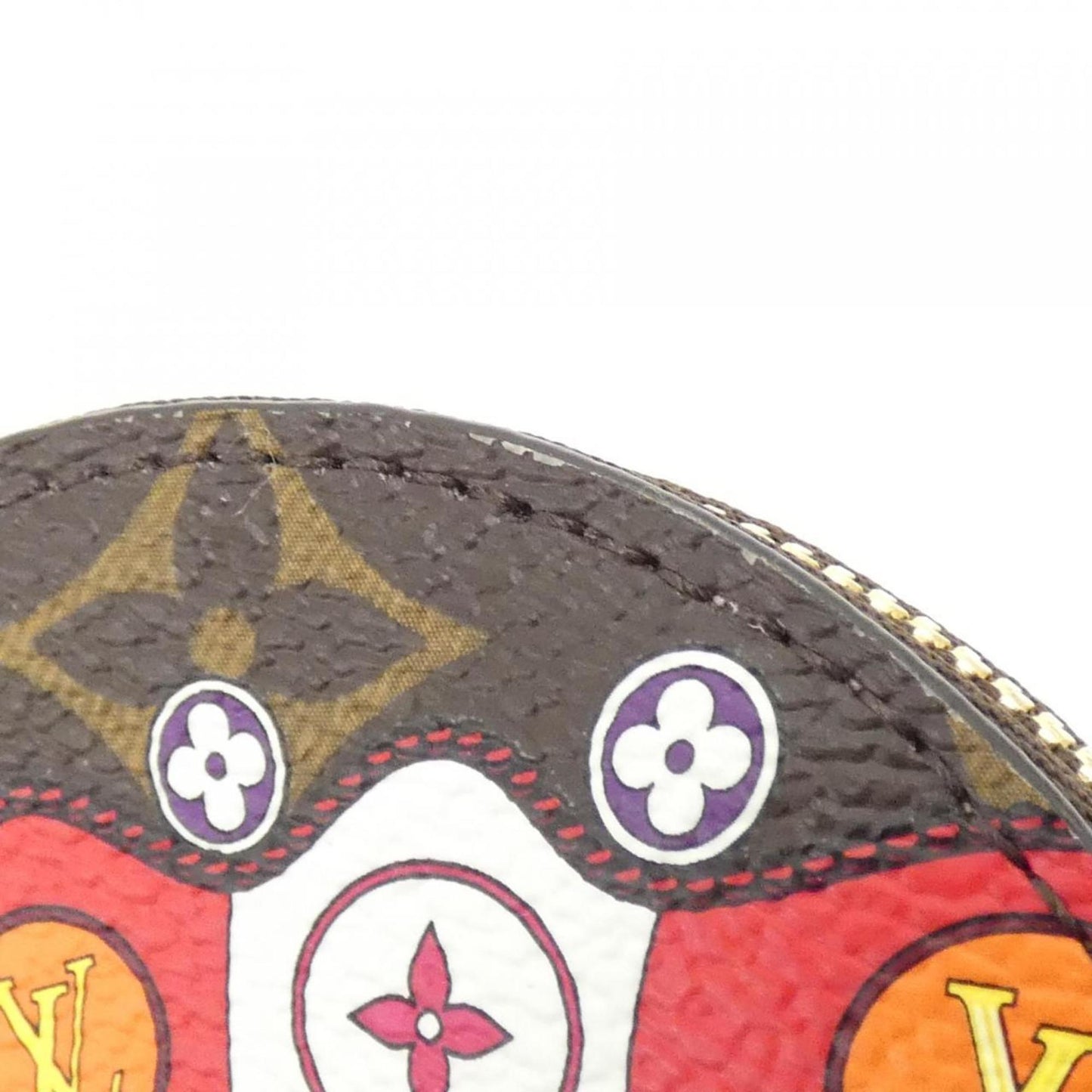 Louis Vuitton Porte Monnaie Rond, Brown, Canvas, wallet