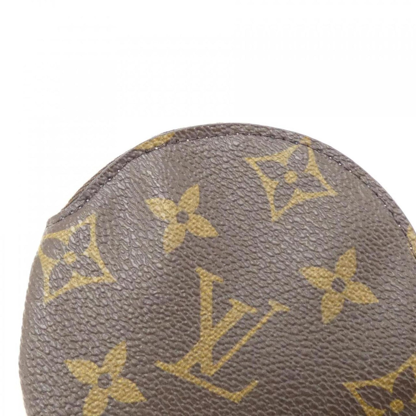 Louis Vuitton Porte Monnaie Rond, Brown, Canvas, wallet