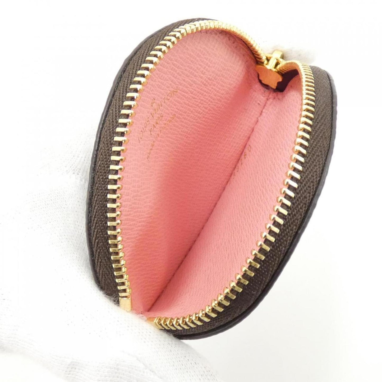 Louis Vuitton Porte Monnaie Rond, Brown, Canvas, wallet