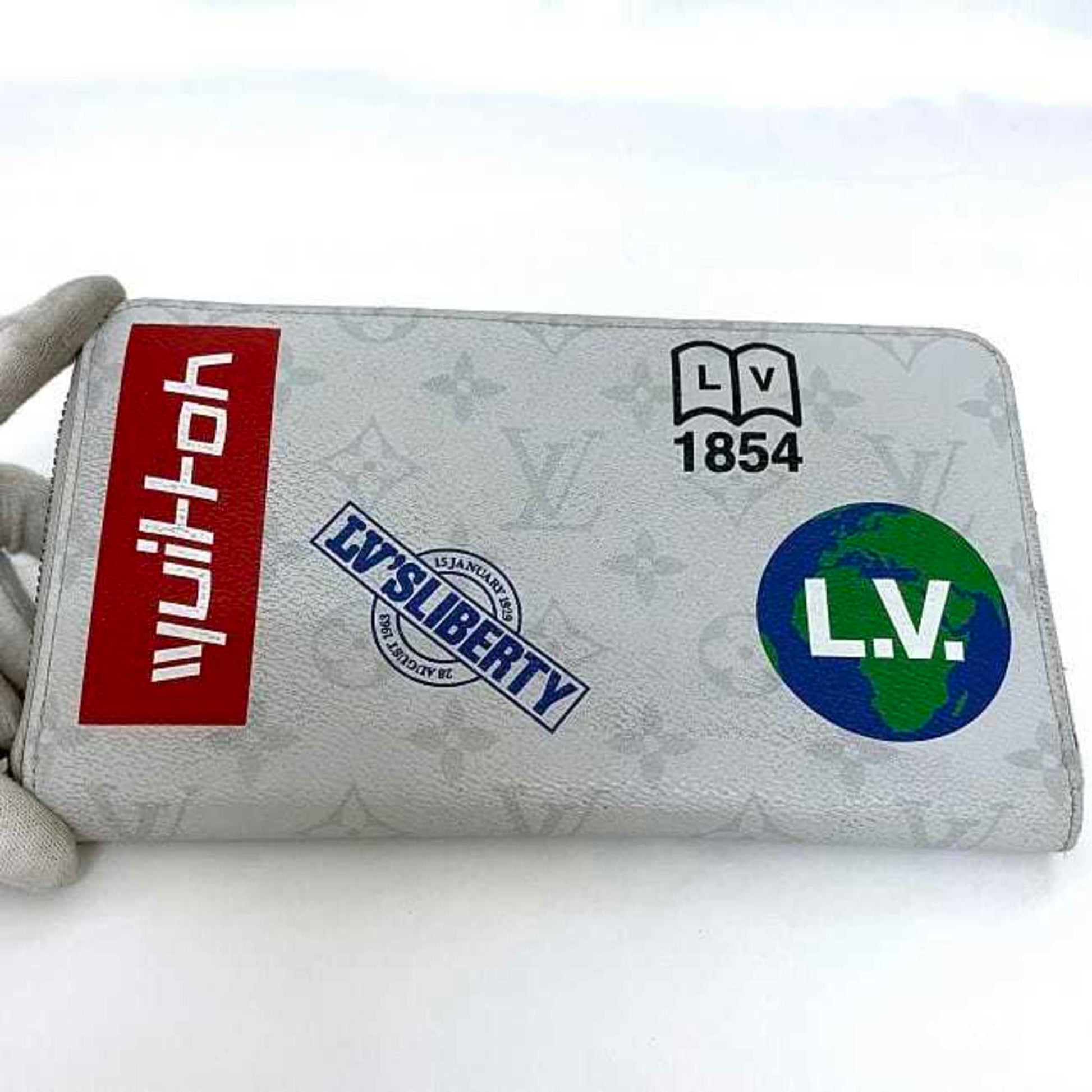 Louis Vuitton Zippy organizer, White, Canvas, wallet
