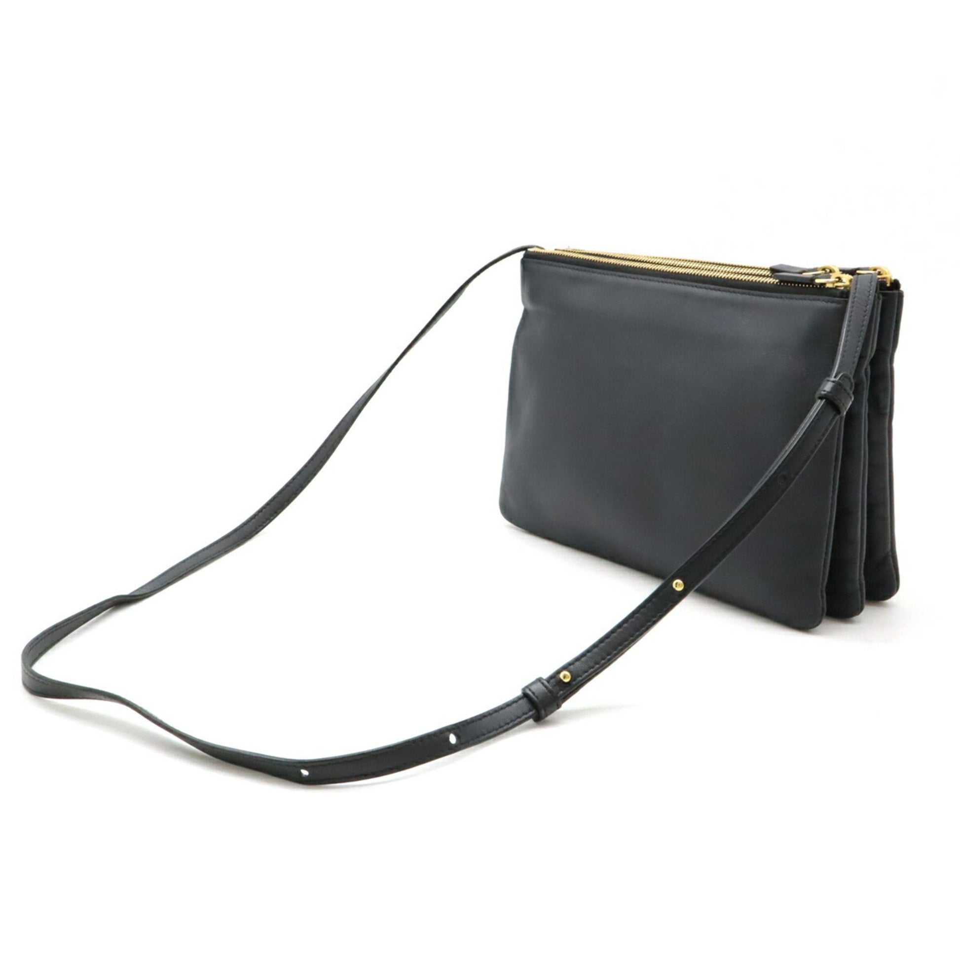 Céline Trio, Black, Leather, clutch