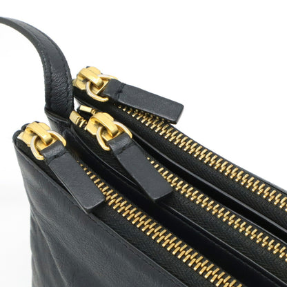 Céline Trio, Black, Leather, clutch