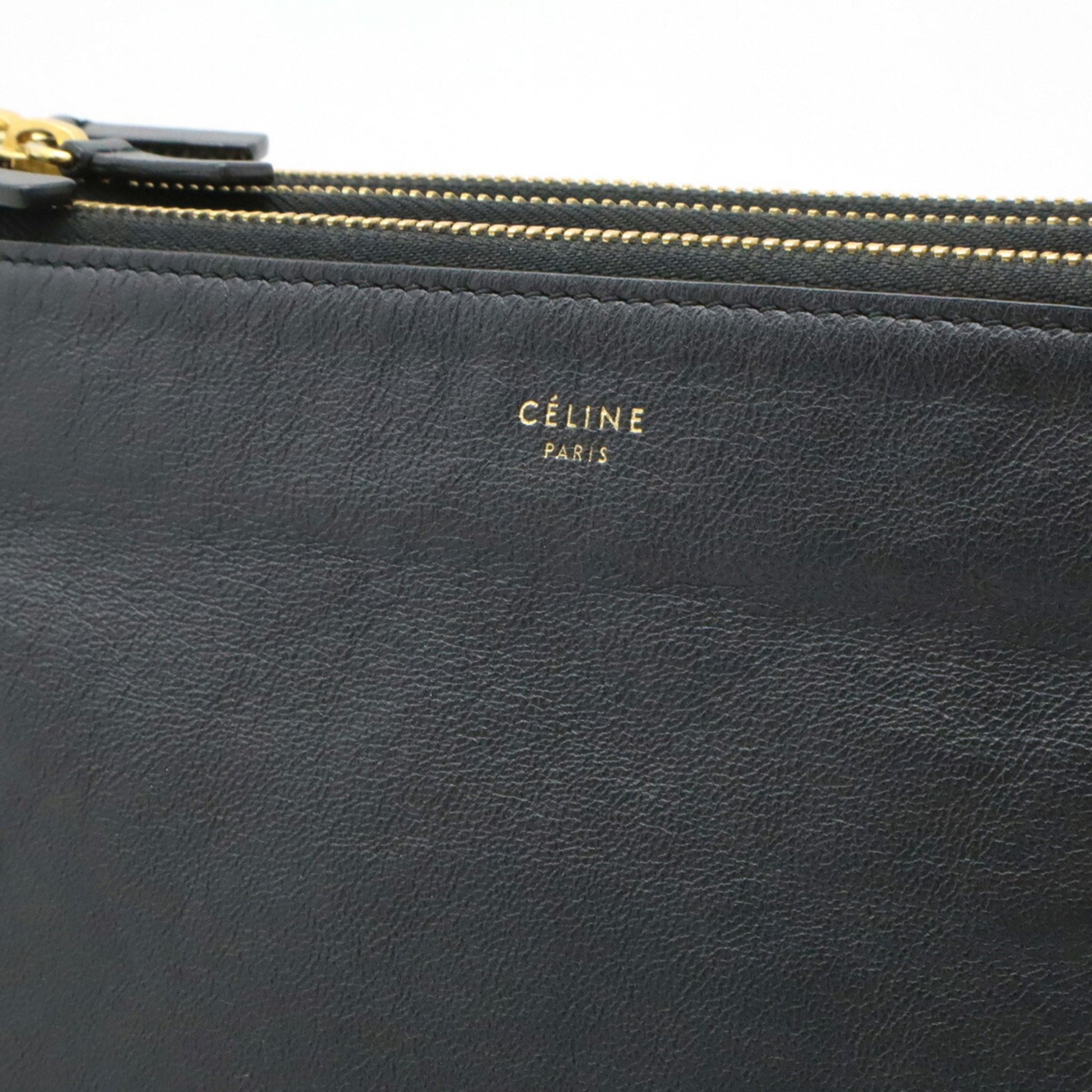 Céline Trio, Black, Leather, clutch