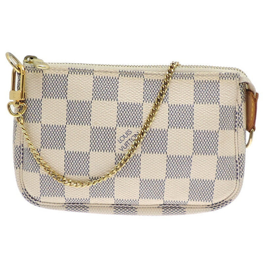 Louis Vuitton Mini Pochette Accessoires, White, Canvas, clutch