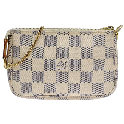 Louis Vuitton Mini Pochette Accessoires, White, Canvas, clutch