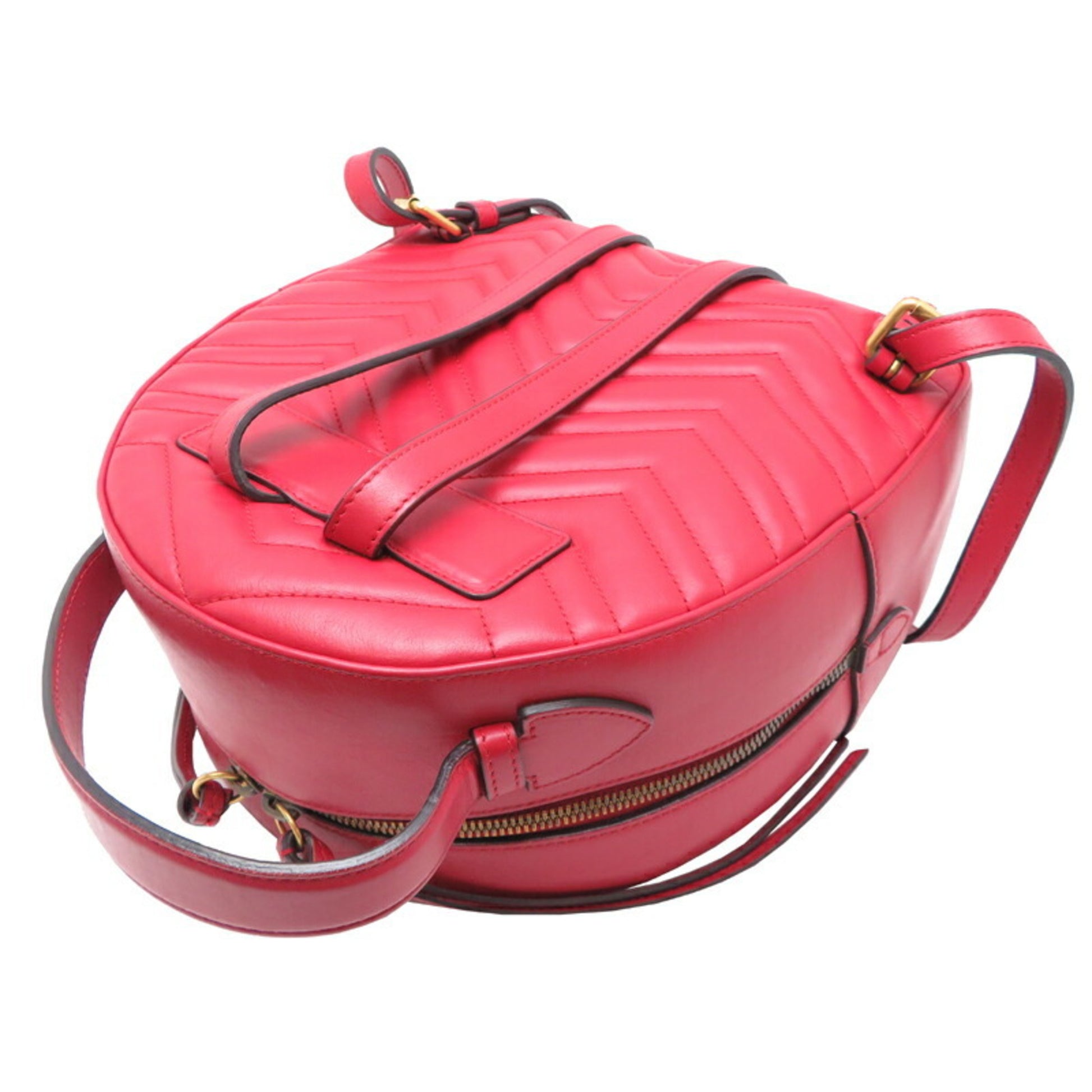 Gucci Marmont, Red, Leather, backpack