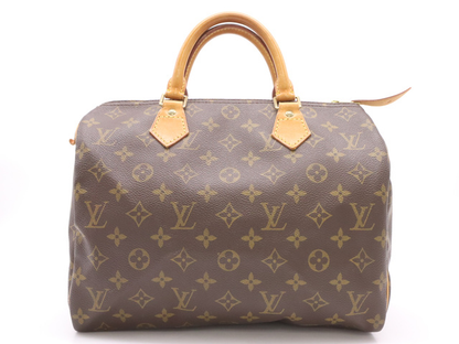 Louis Vuitton Speedy Handbag Monogram Canvas, BROWN, CANVAS, Handbag