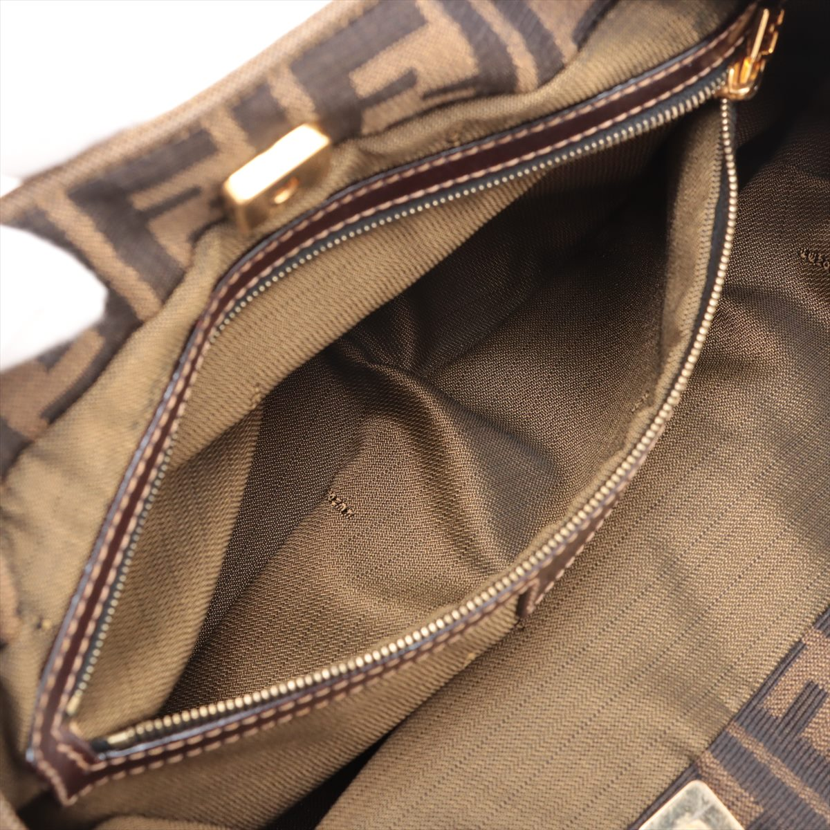 Fendi Vintage Zucca Handbag Zucca, BROWN, CANVAS, Handbag