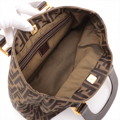 Fendi Vintage Zucca Handbag Zucca, BROWN, CANVAS, Handbag