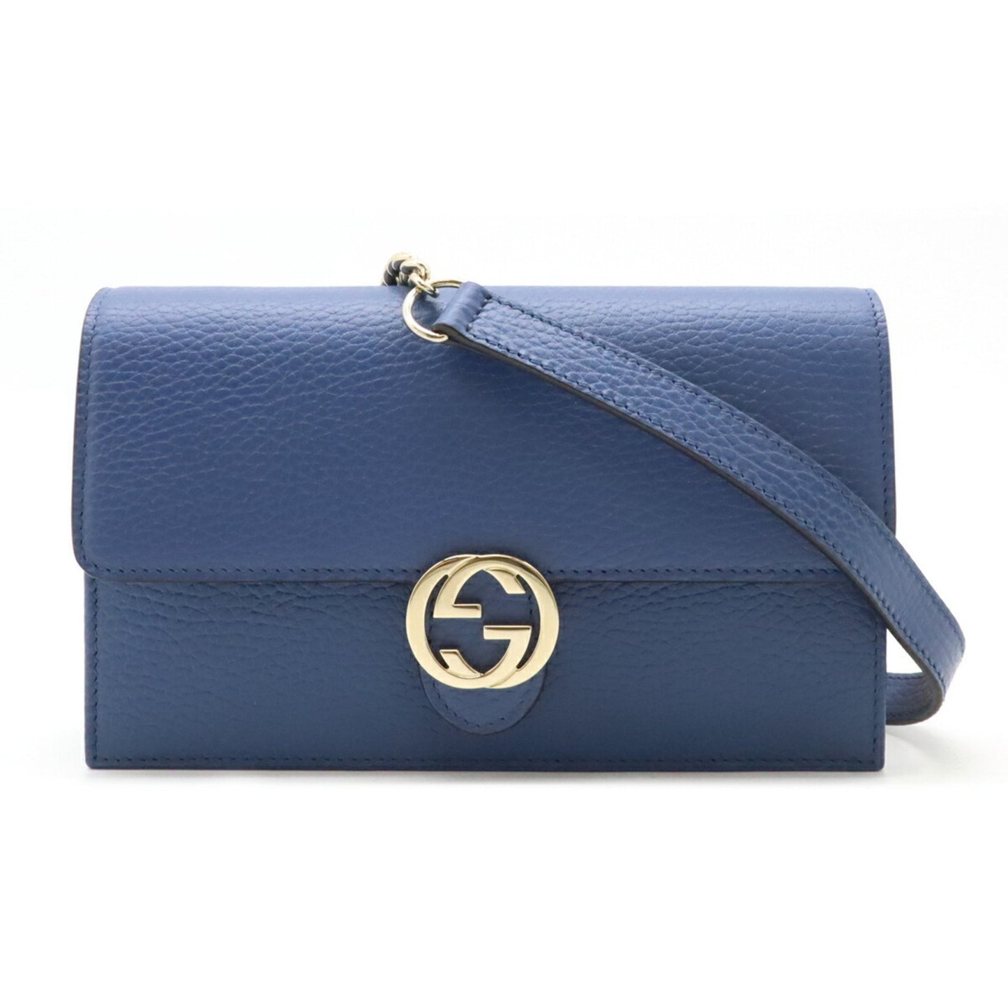 Gucci Interlocking, Blue, Leather, wallet
