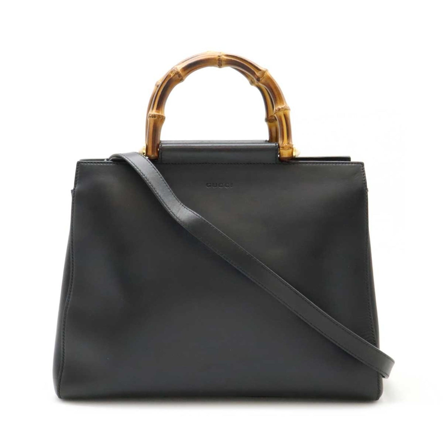 Gucci Bamboo, Black, Leather, shoulder