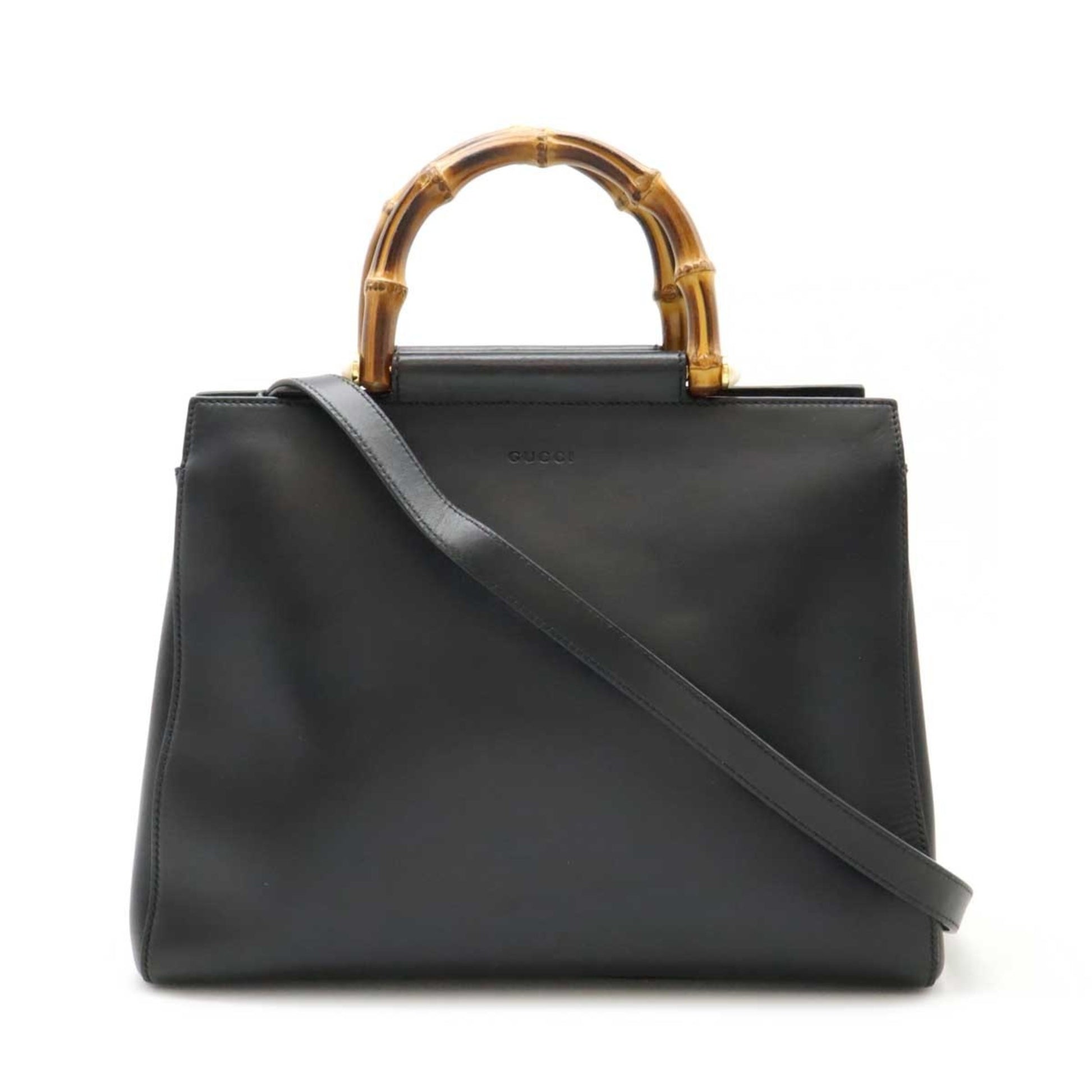 Gucci Bamboo, Black, Leather, shoulder