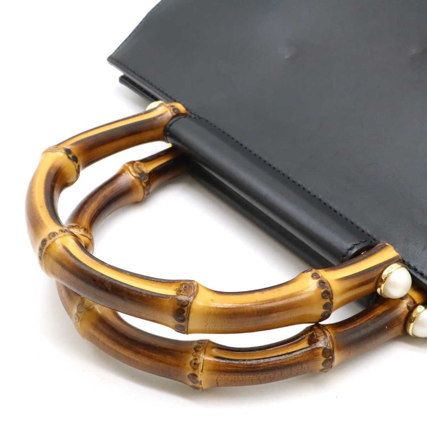 Gucci Bamboo, Black, Leather, shoulder