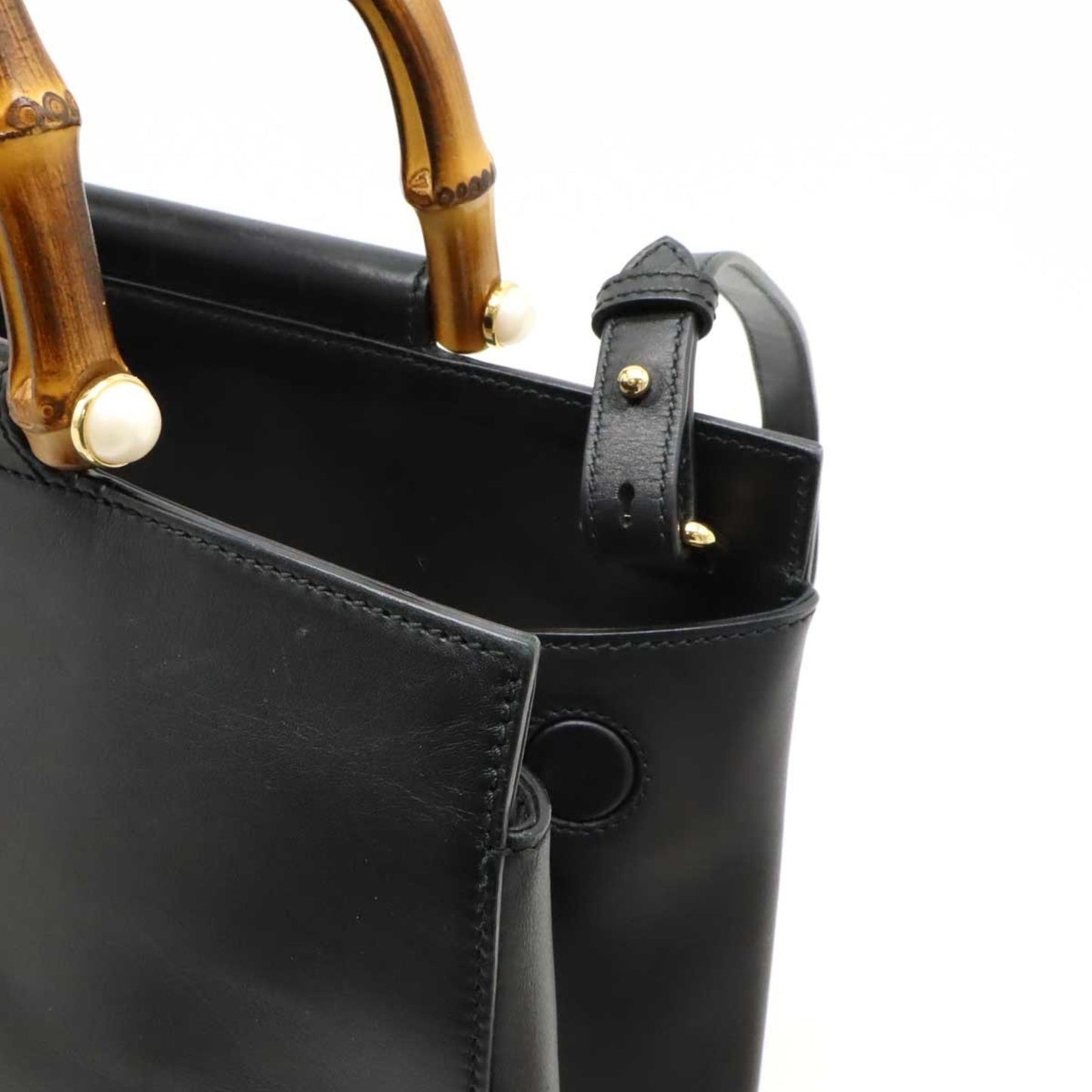 Gucci Bamboo, Black, Leather, shoulder