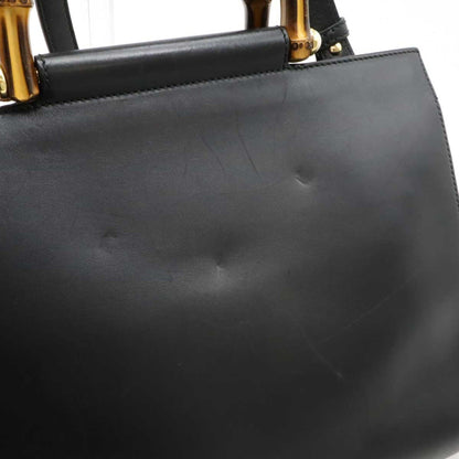 Gucci Bamboo, Black, Leather, shoulder
