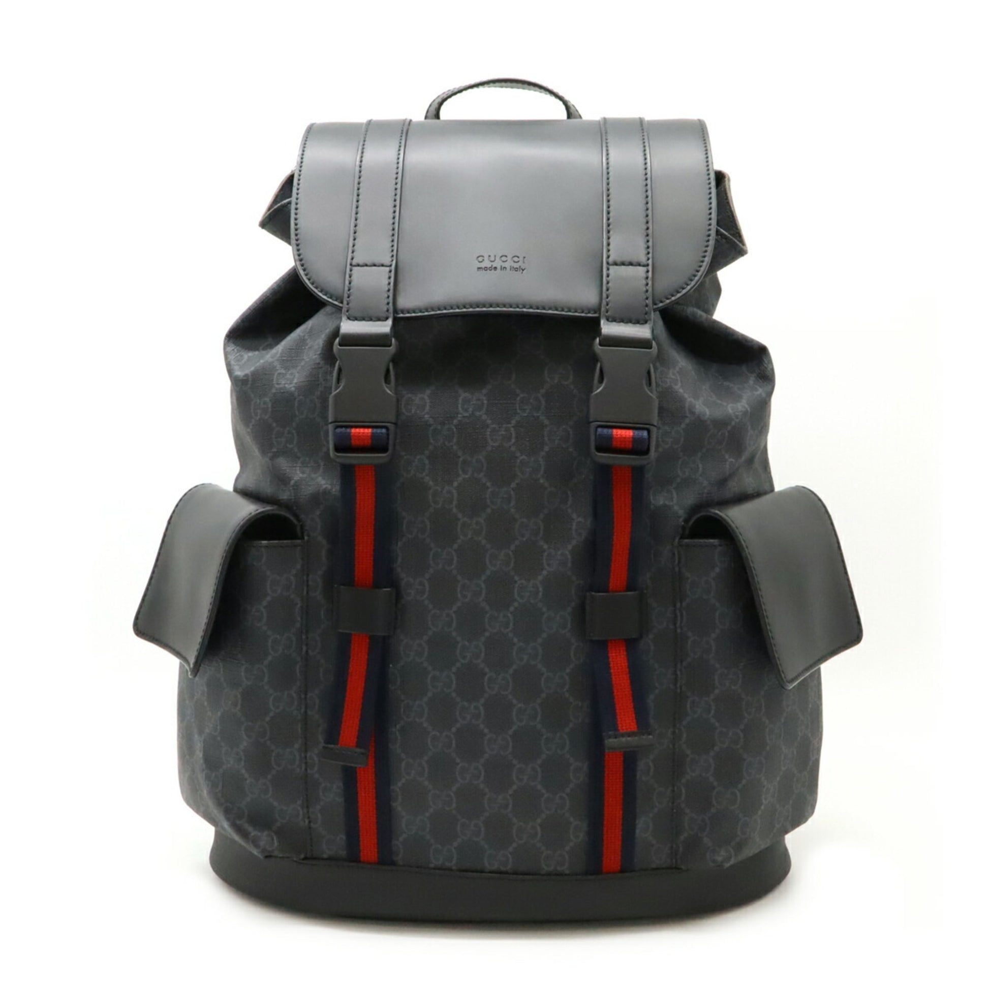 Gucci GG Supreme, Black, Canvas, backpack