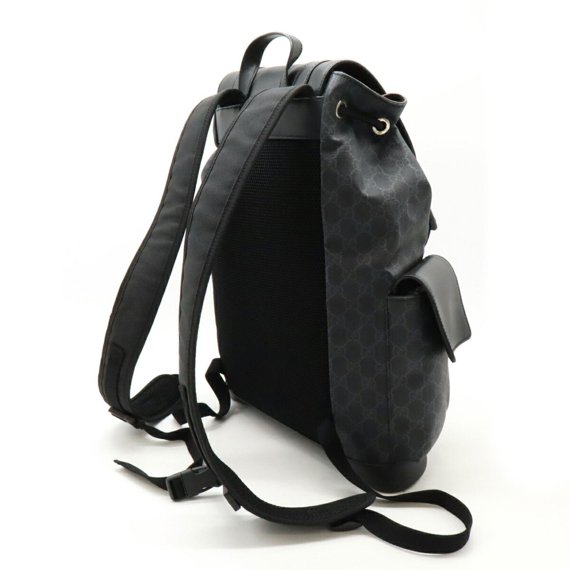 Gucci GG Supreme, Black, Canvas, backpack