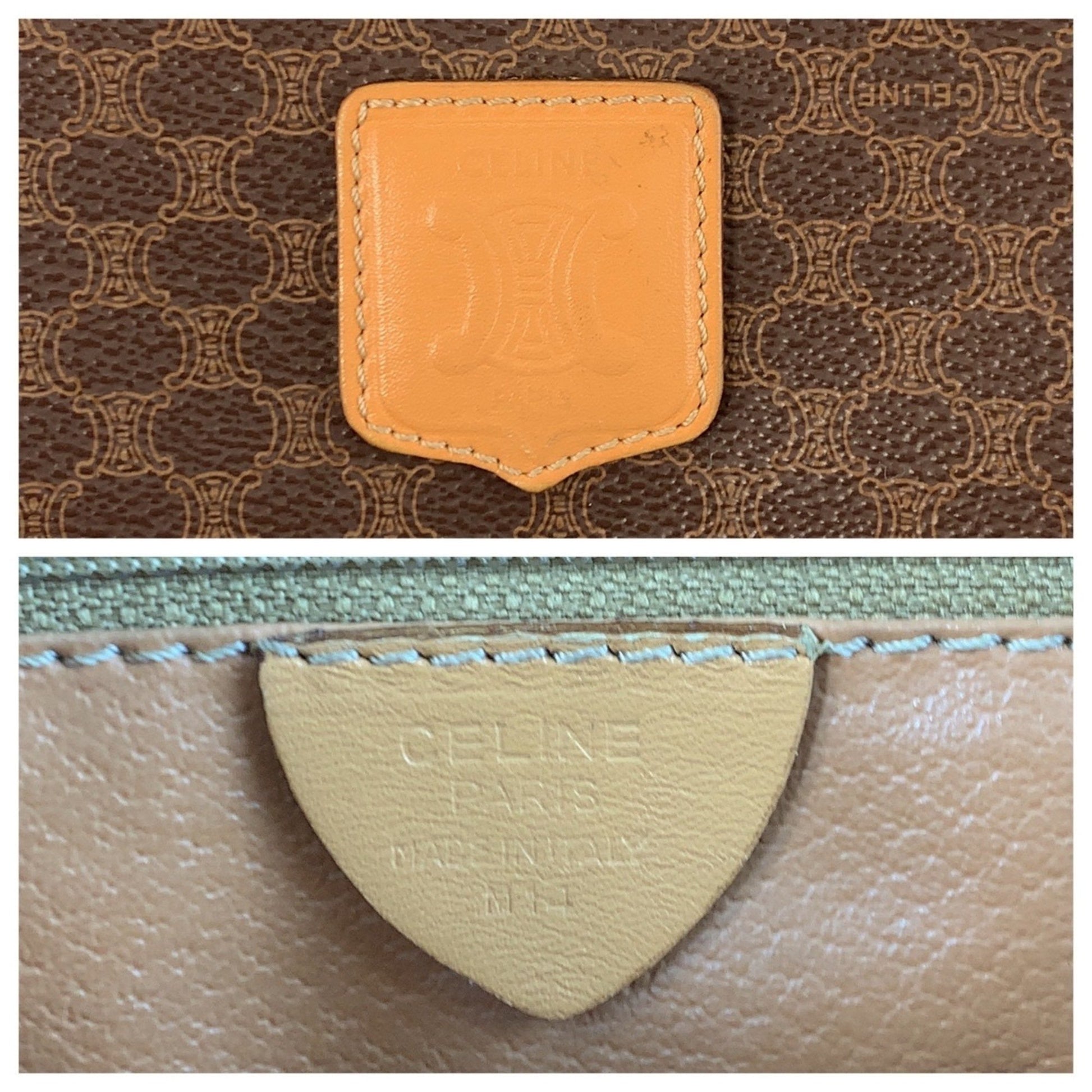 Céline Macadam, Brown, Canvas, handbag