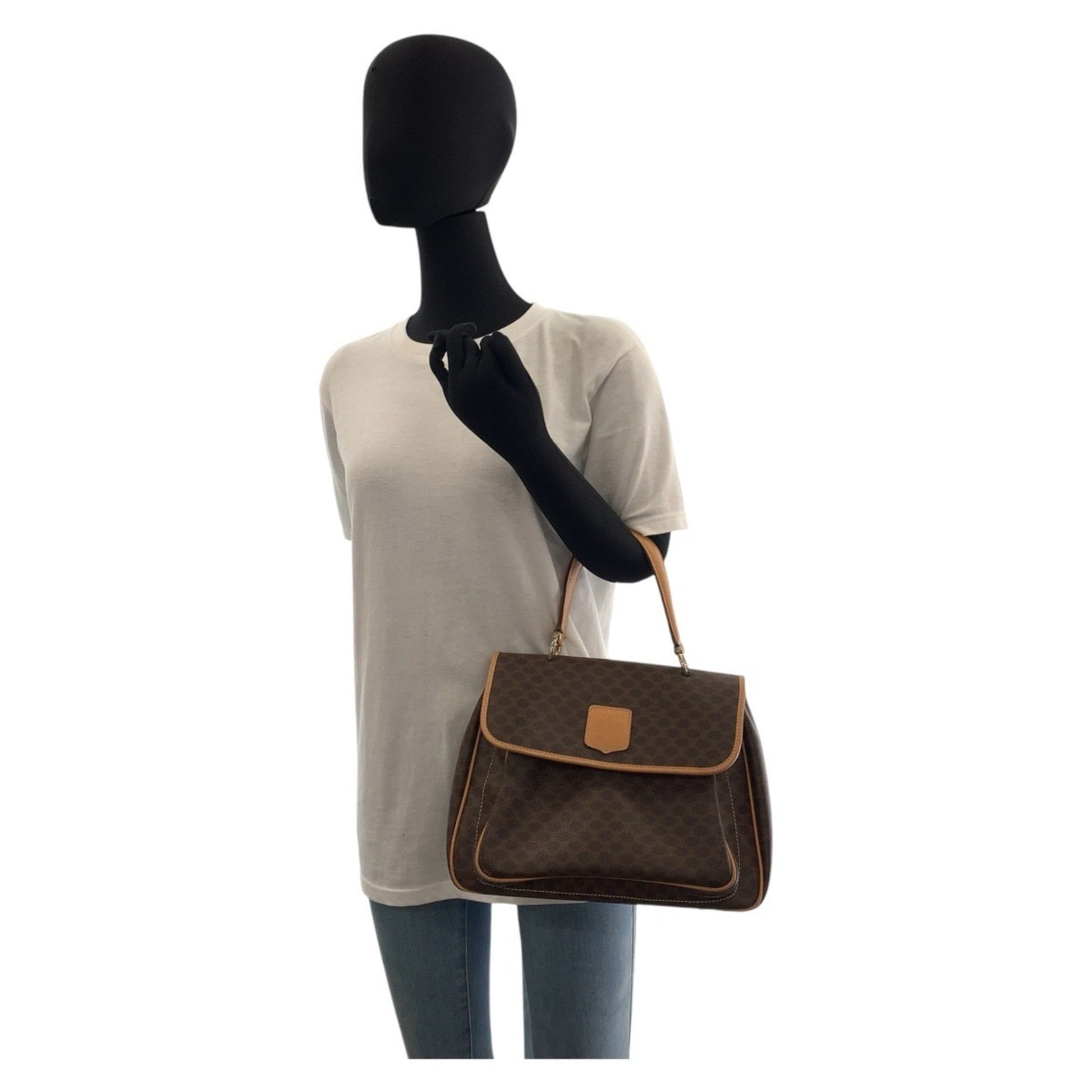 Céline Macadam, Brown, Canvas, handbag
