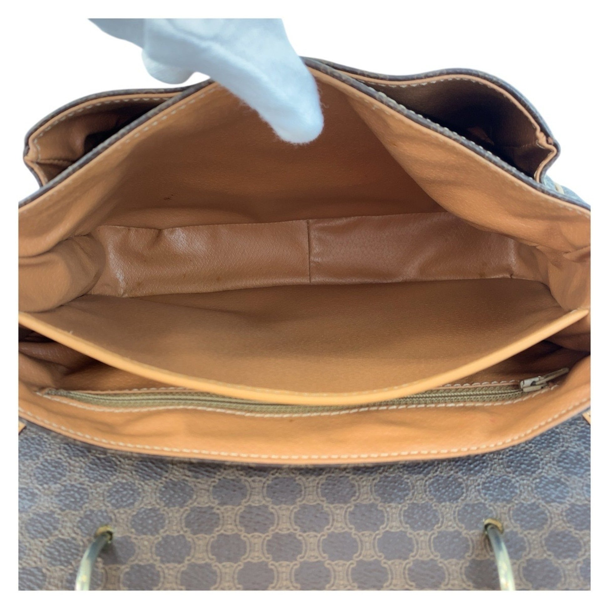Céline Macadam, Brown, Canvas, handbag