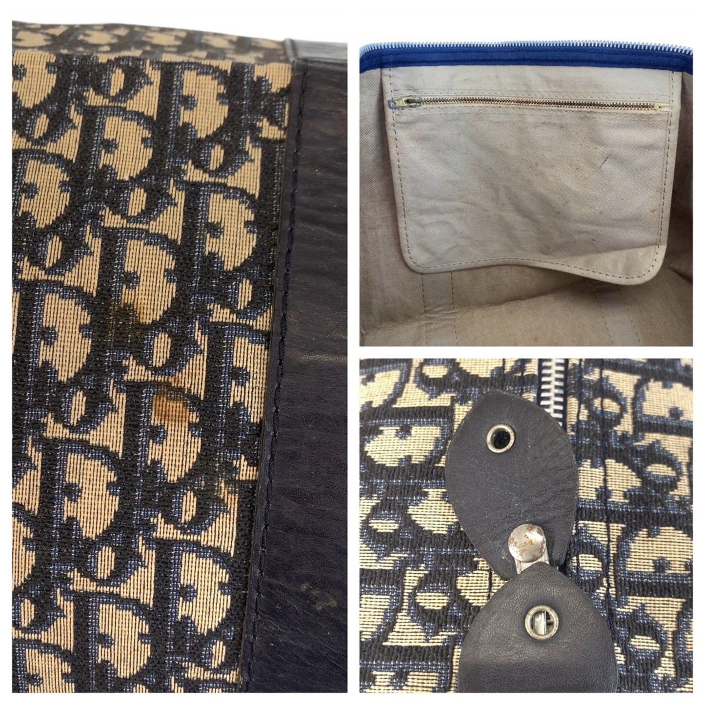 Dior Trotteur, Navy, Canvas, travel
