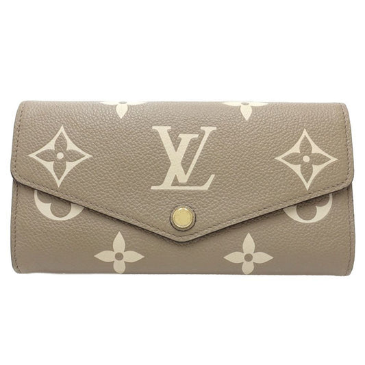 Louis Vuitton Portefeuille Sarah, Beige, Leather, wallet