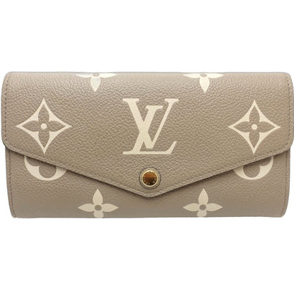 Louis Vuitton Portefeuille Sarah, Beige, Leather, wallet