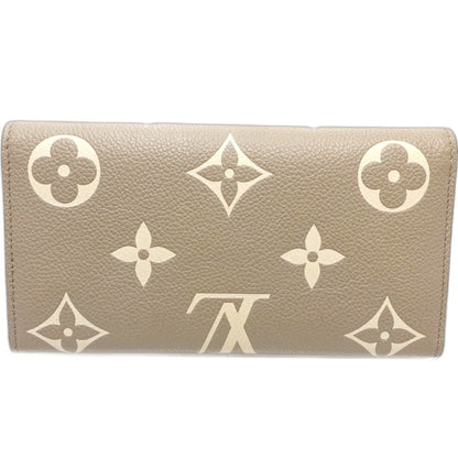 Louis Vuitton Portefeuille Sarah, Beige, Leather, wallet