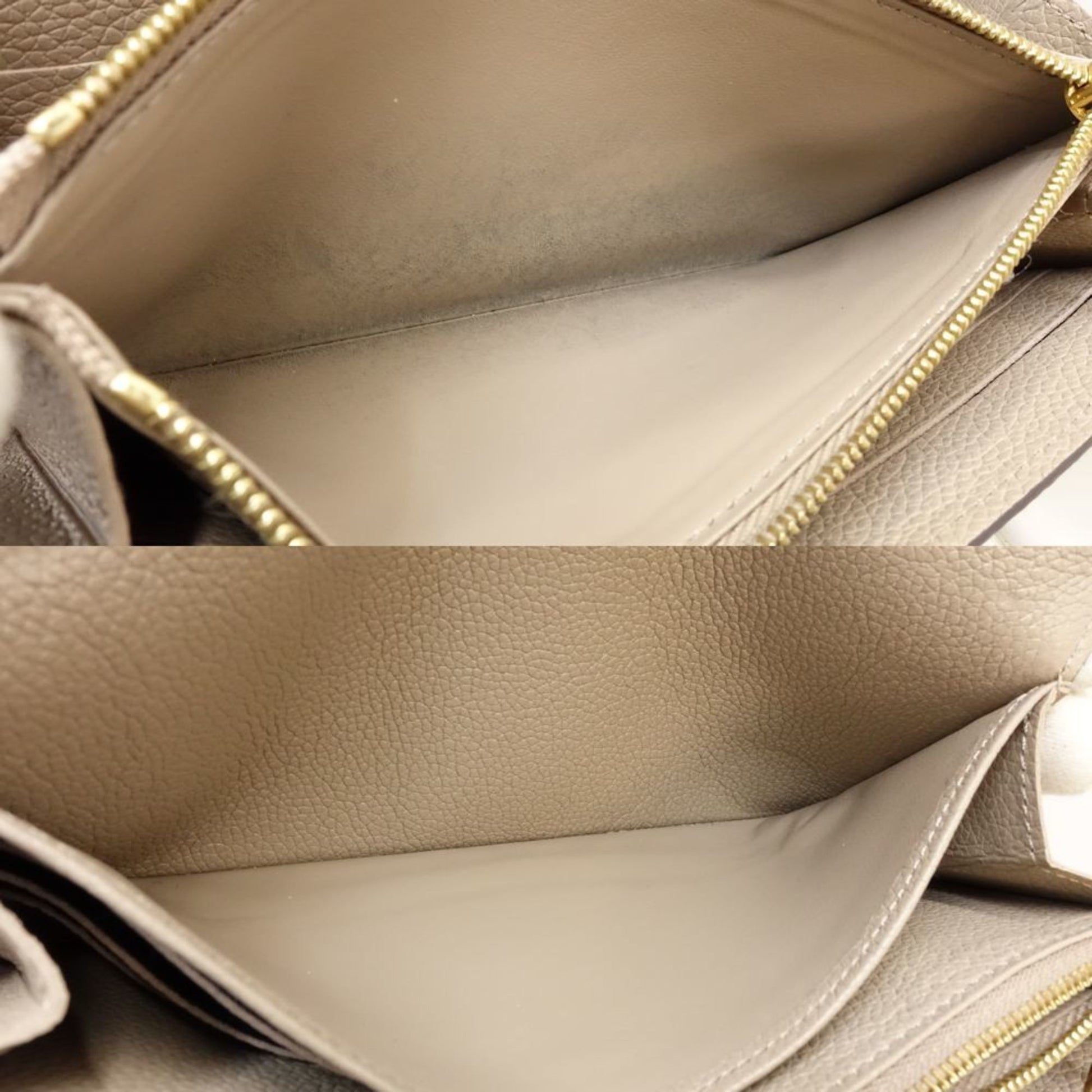 Louis Vuitton Portefeuille Sarah, Beige, Leather, wallet