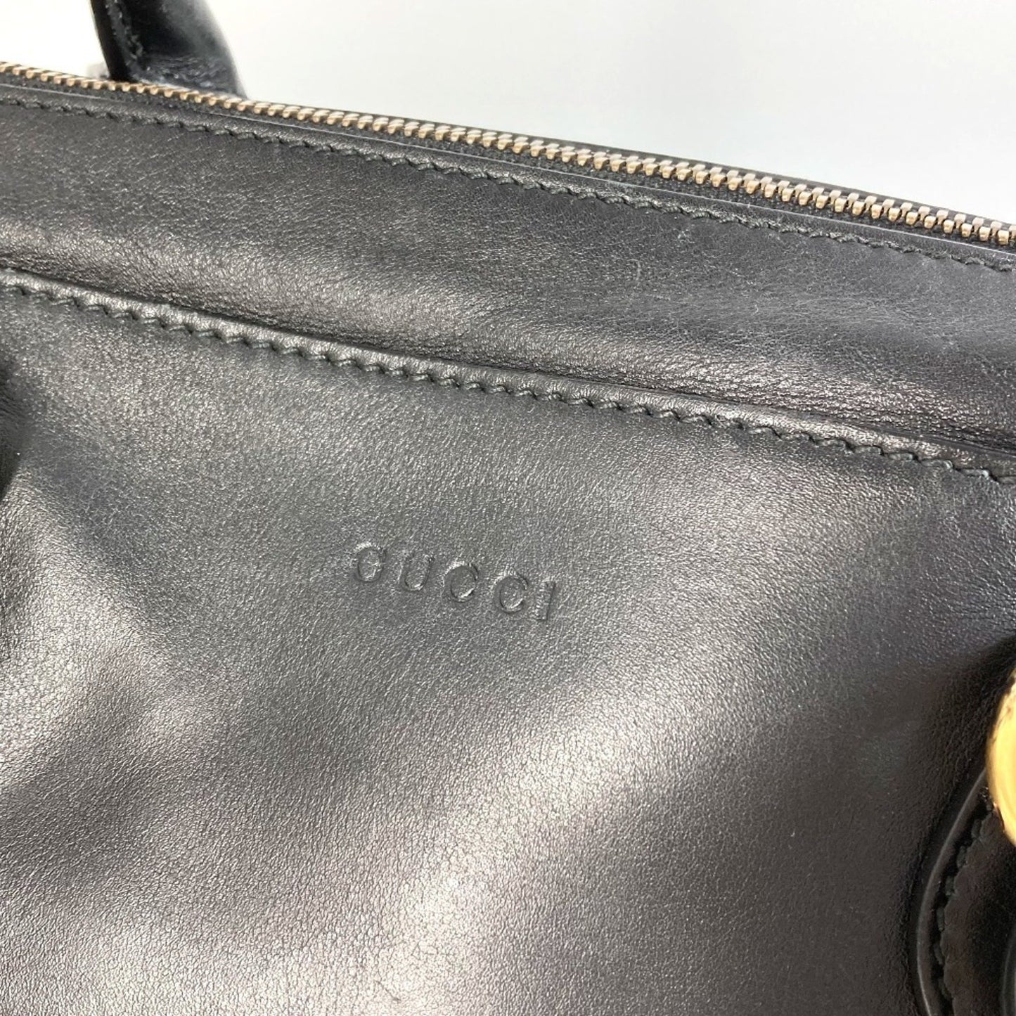 Gucci DUFFLE, Black, Leather, tote