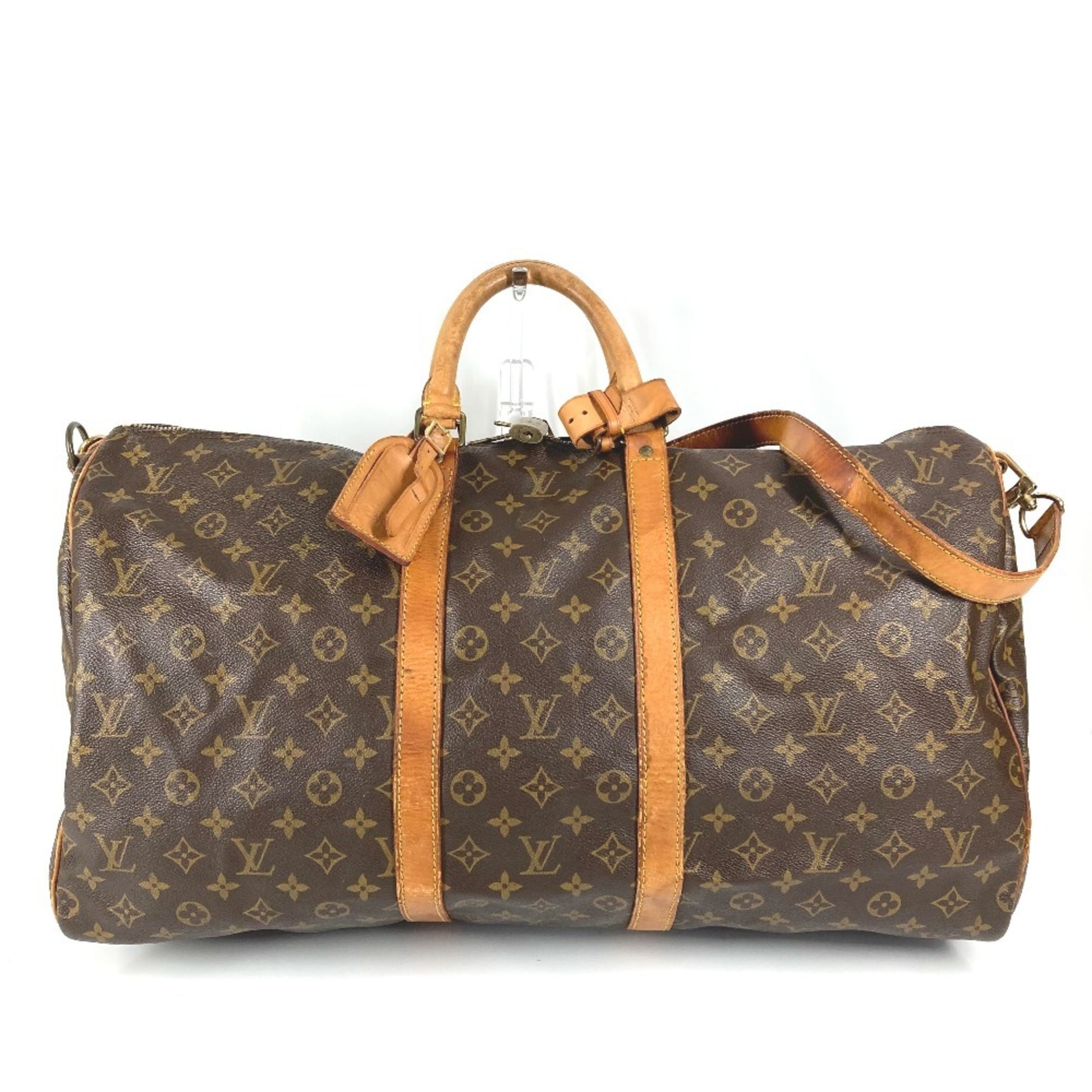 Louis Vuitton Keepall Bandouliere 55, Brown, Canvas, travel