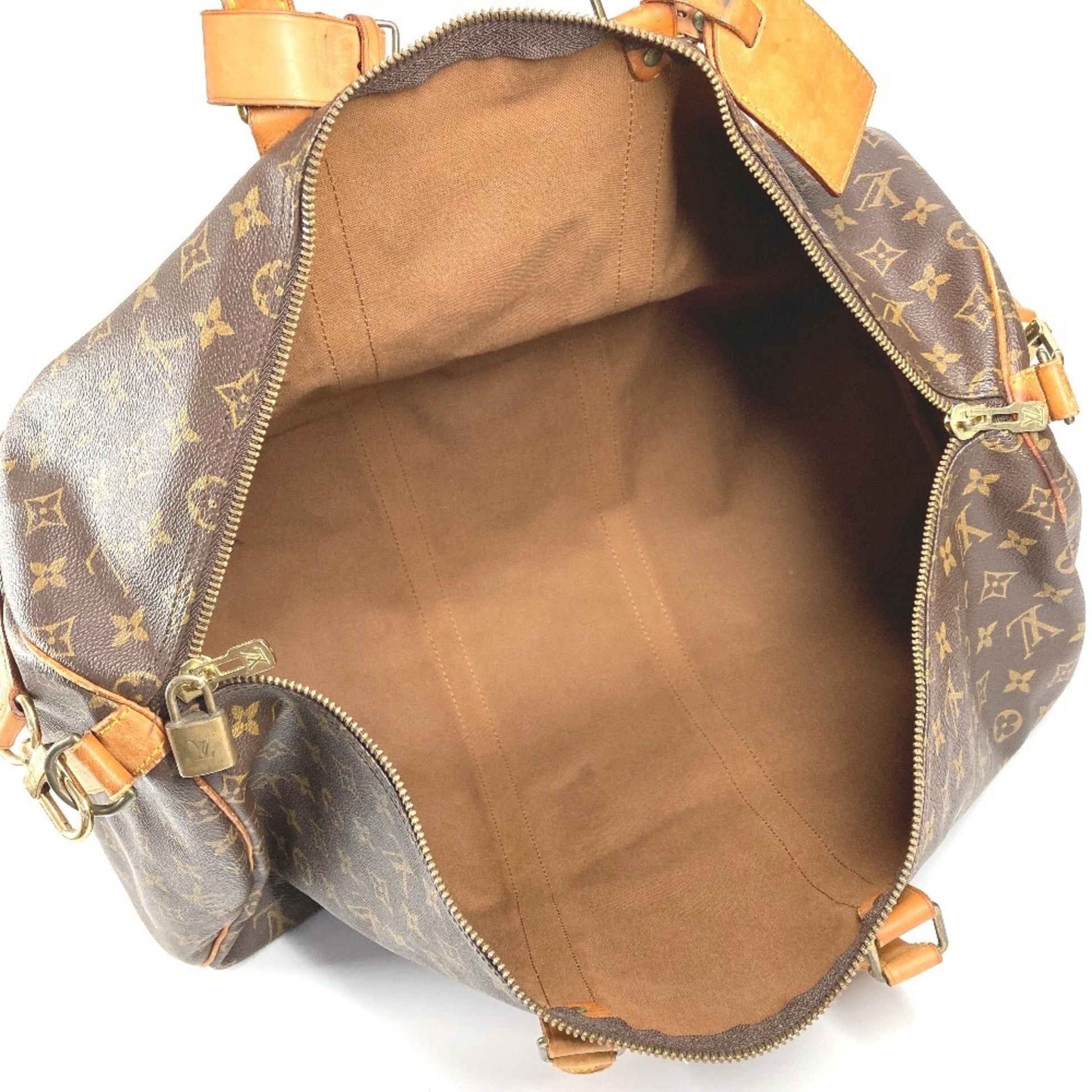 Louis Vuitton Keepall Bandouliere 55, Brown, Canvas, travel