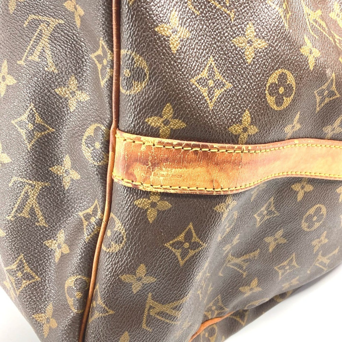 Louis Vuitton Keepall Bandouliere 55, Brown, Canvas, travel