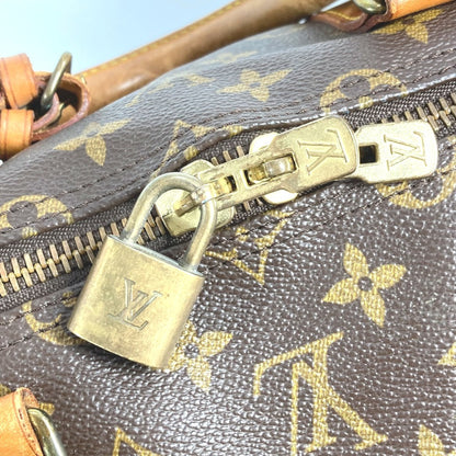 Louis Vuitton Keepall Bandouliere 55, Brown, Canvas, travel