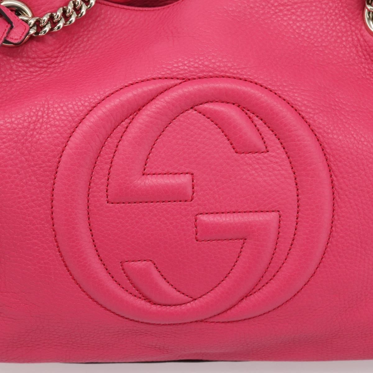 Gucci Soho Chain Strap Leather, Pink, Leather, Shoulder Bag