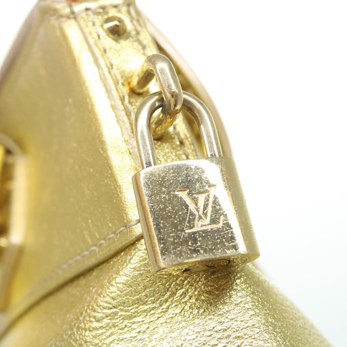 Louis Vuitton Lockit, Gold, Leather, handbag