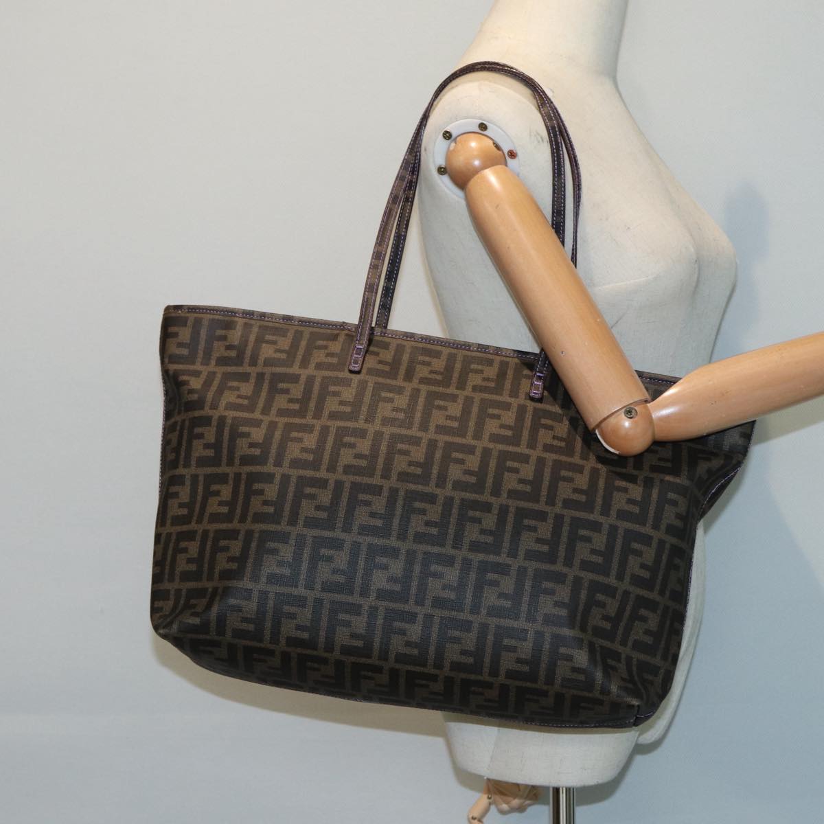 Fendi Zucca, Brown, Canvas, tote