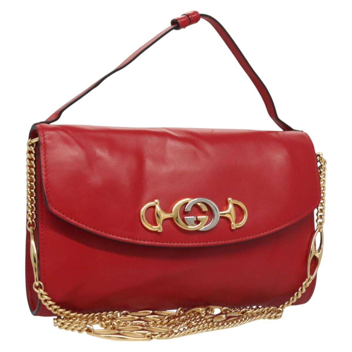 Gucci Zumi, Red, Leather, shoulder
