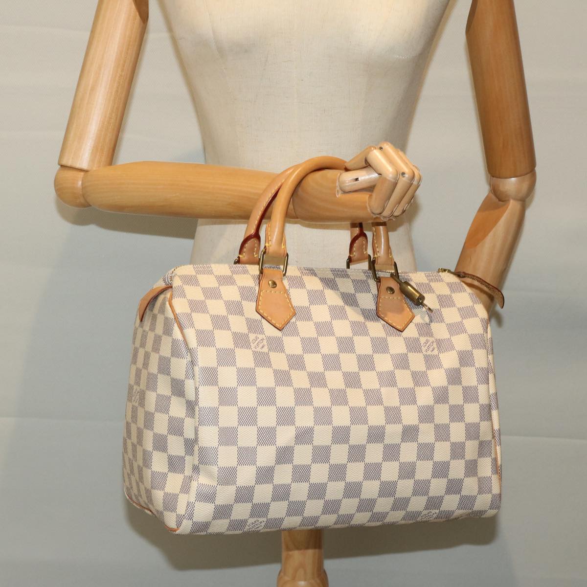 Louis Vuitton Speedy 30, Beige, Canvas, handbag