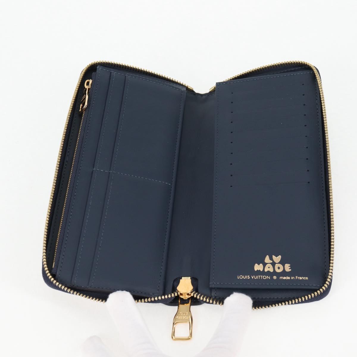 Louis Vuitton Nigo, Navy, Leather, wallet
