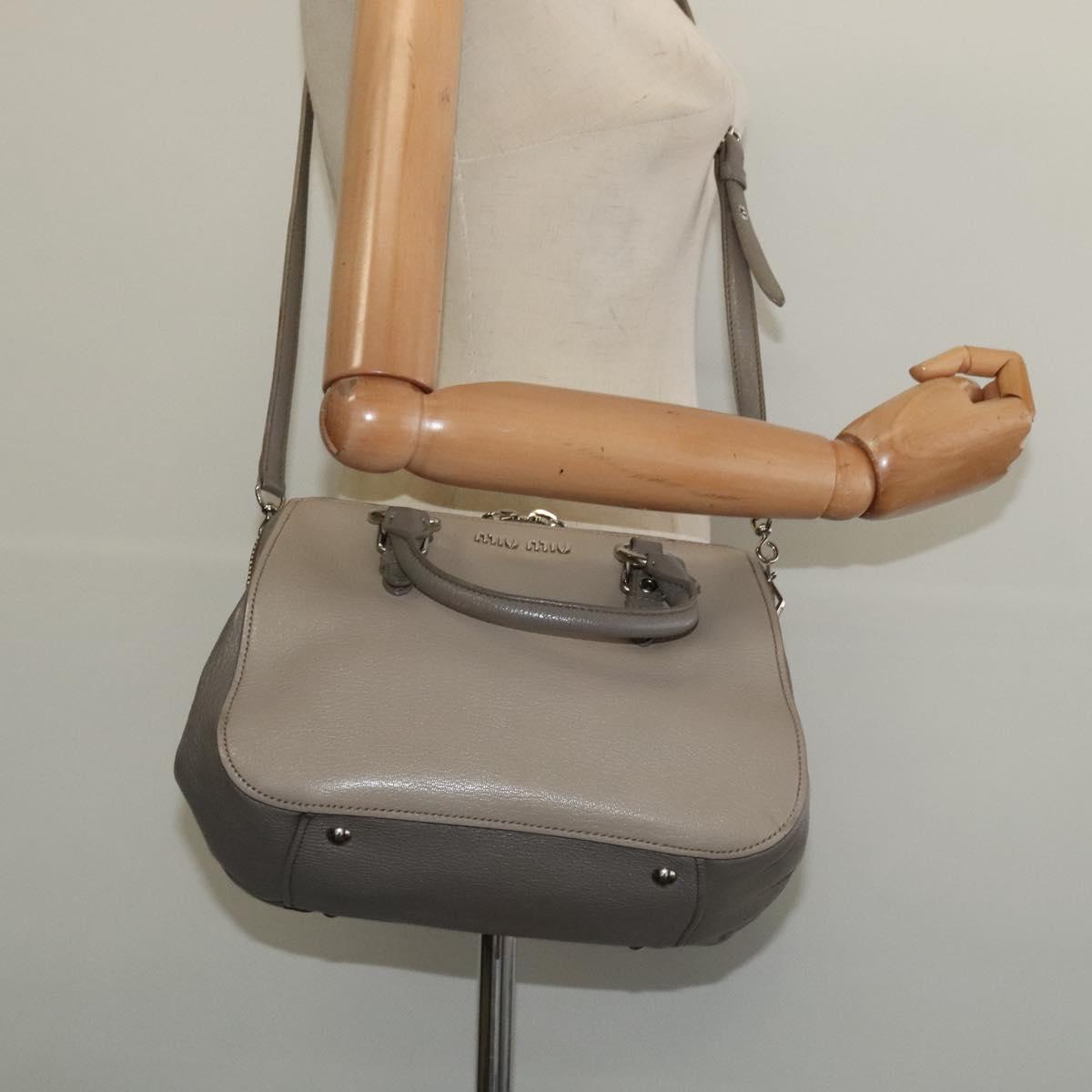 Miu Miu, GRAY, Leather, handbag