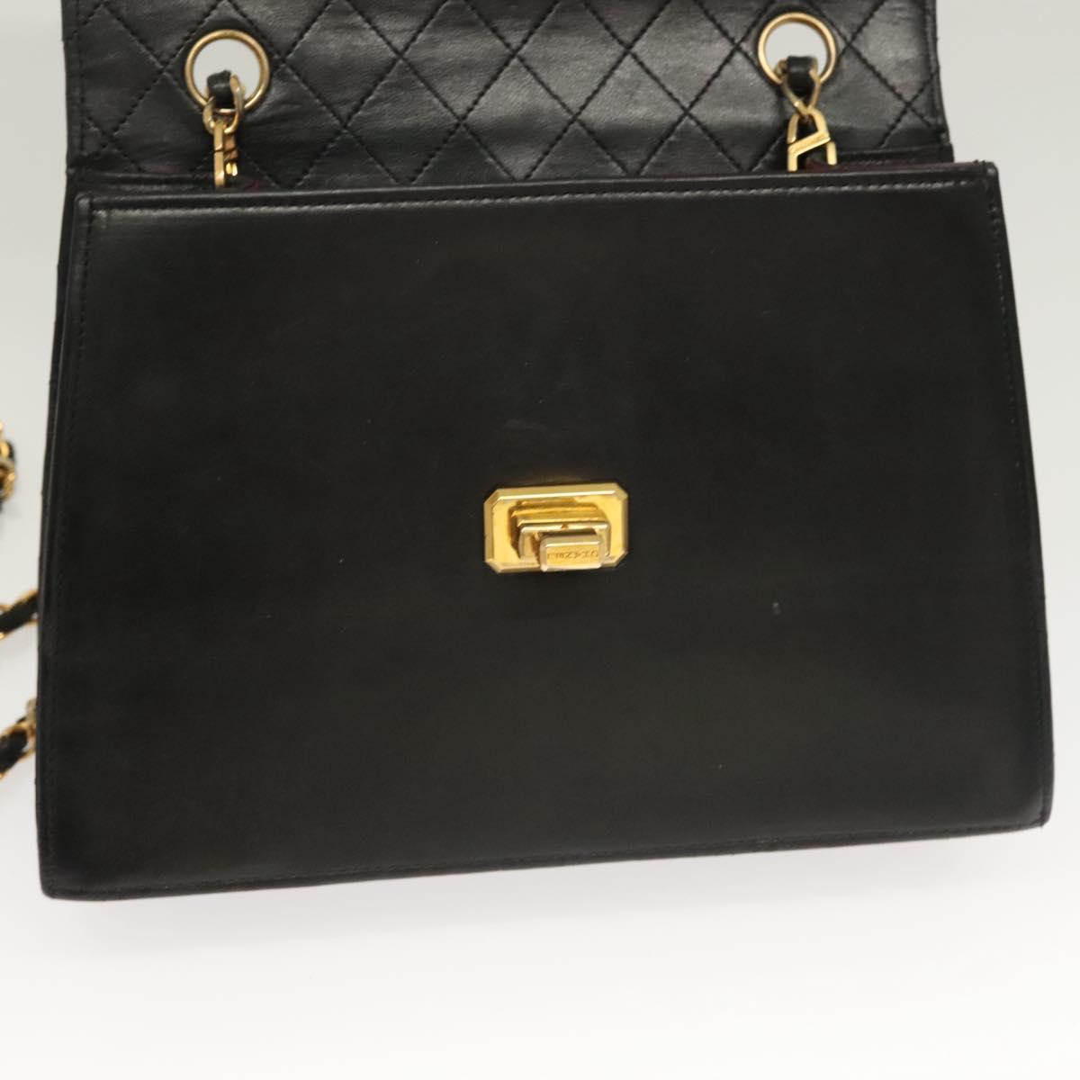 Chanel Trapèze, Black, Leather, shoulder