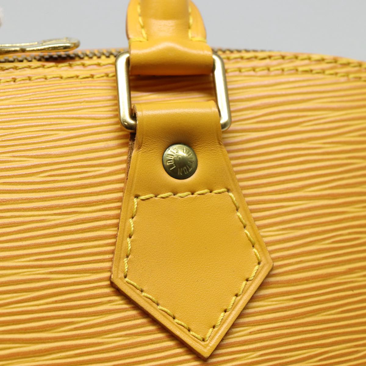 Louis Vuitton Alma, Yellow, Leather, handbag