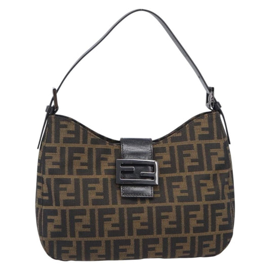 Fendi Vintage Pocket Zucca Canvas, Brown, Canvas, Shoulder Bag