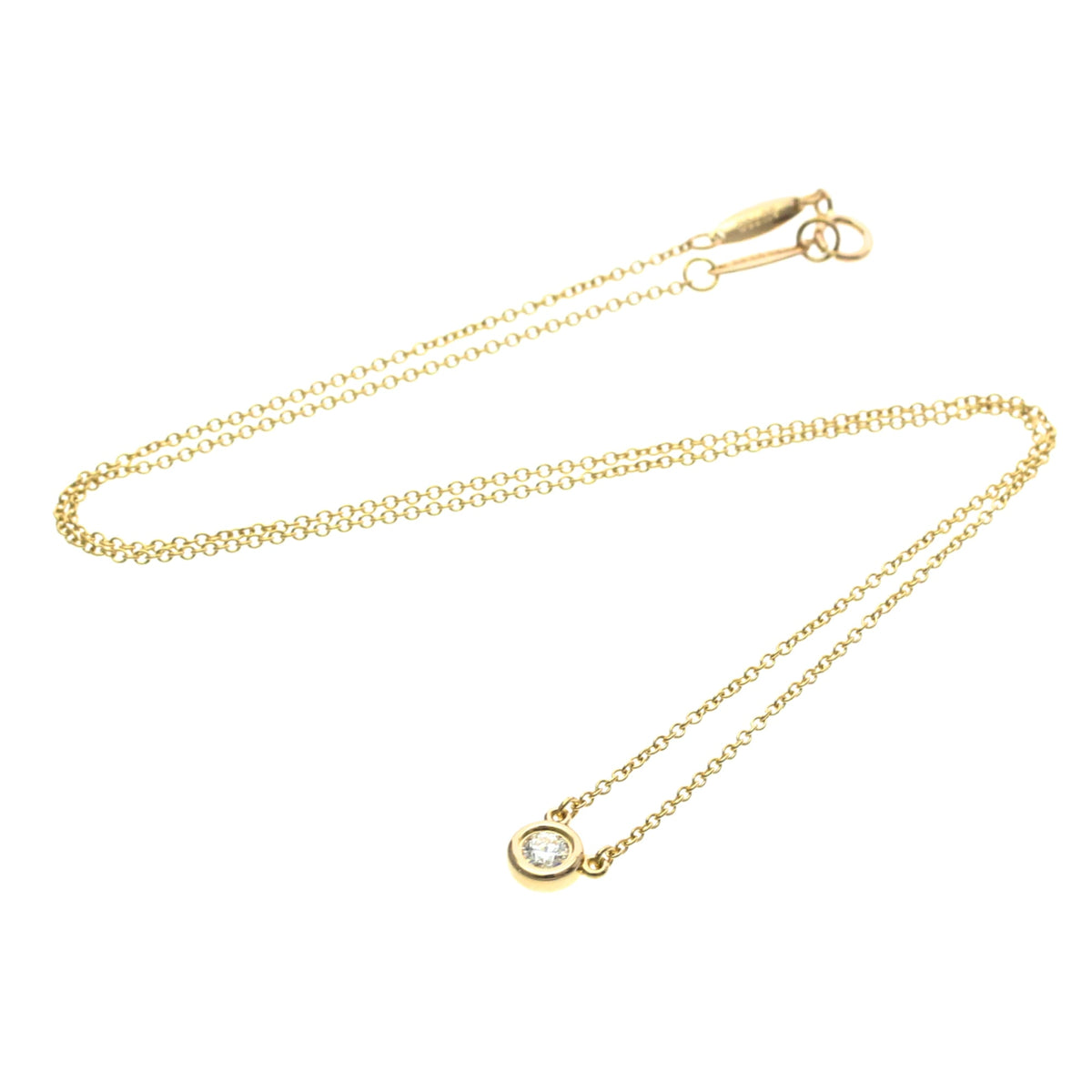Tiffany & Co. Elsa Peretti Diamonds By The Yard Pendant 18K Rose Gold with Pear-Shaped Diamond, Gold, Pink Gold, Necklace