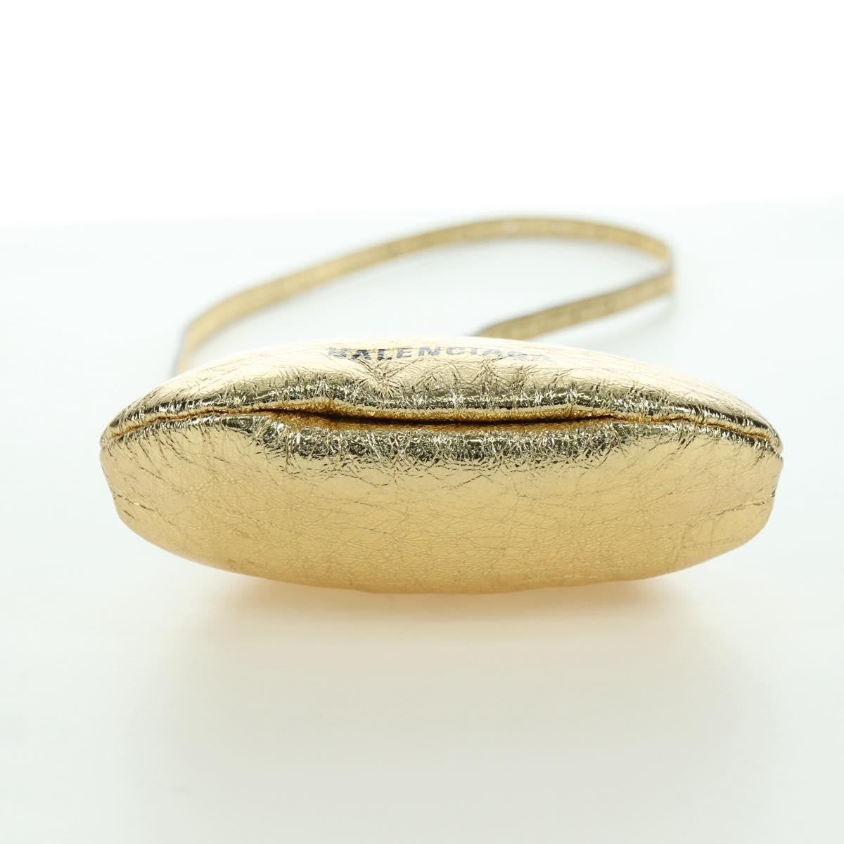 Balenciaga Cloud Clutch Leather, Gold, Leather, Clutch