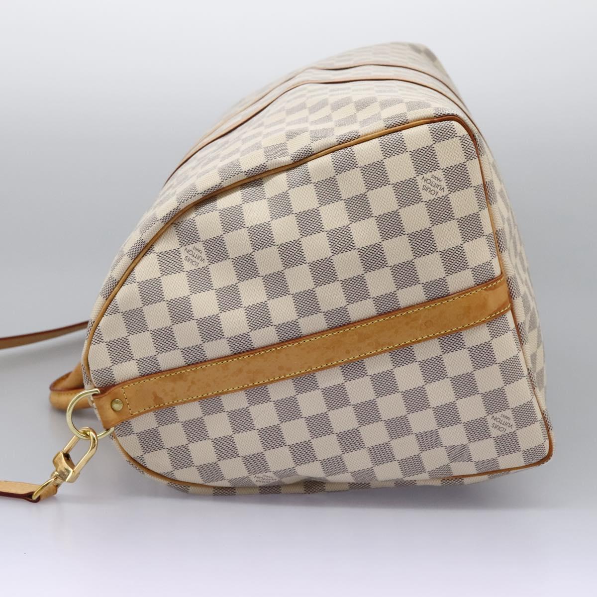 Louis Vuitton Keepall Bandoulière 55, White, Canvas, travel