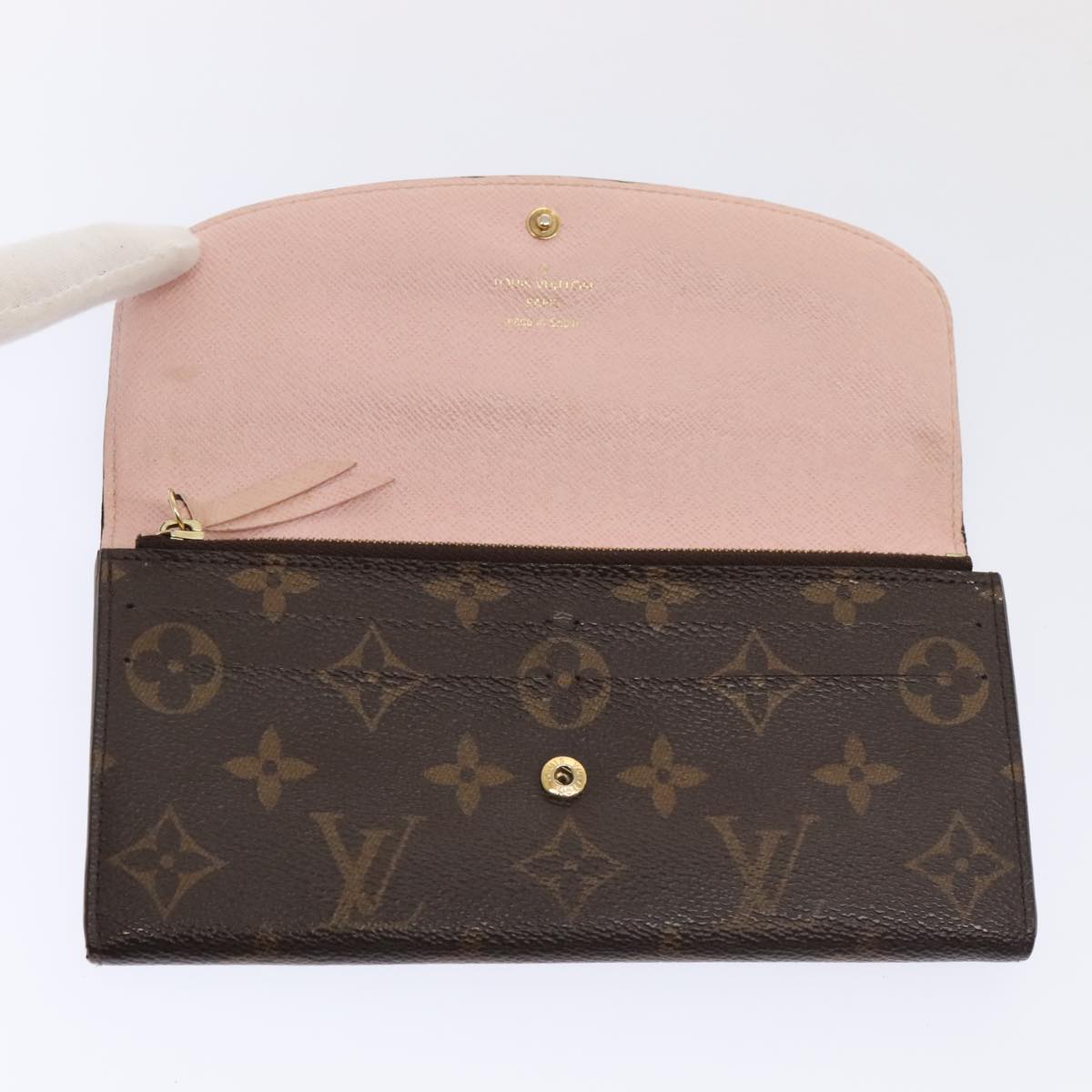 Louis Vuitton Emilie, Brown, Canvas, wallet